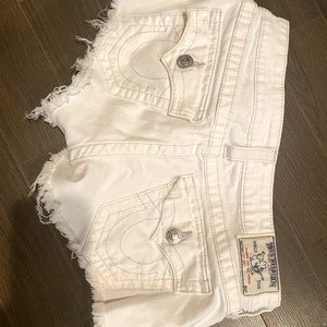 True Religion White Shorts, Size 28